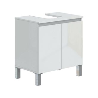 Dmora Bajo El Armario Jerome, Mueble De Ba&ntilde;o, Contenedor De Lavabo, Mueble Fregadero, 60x40 H64 Cm, Blanco Brillante - Dmora