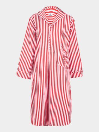 S&eacute;bline Frogging Hand-Embroidered Cotton Pajama Shirt Dress