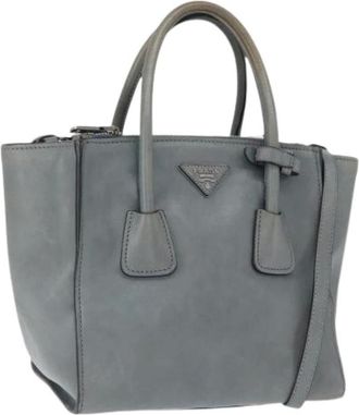 Prada Pre-owned Handbags, female, Gray, Size: ONE SIZE Pre-owned Vintage Leather Handbag