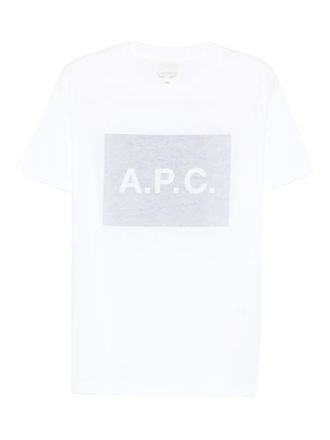 A.P.C. T-shirt met rechthoekig logo - Wit