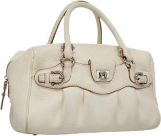 Ferragamo Pre-owned Handbags, female, White, Size: ONE SIZE Pre-owned Leather Handbag