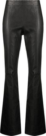 Rag & Bone mid-rise flared leather trousers - women - Lambskin - L - Black