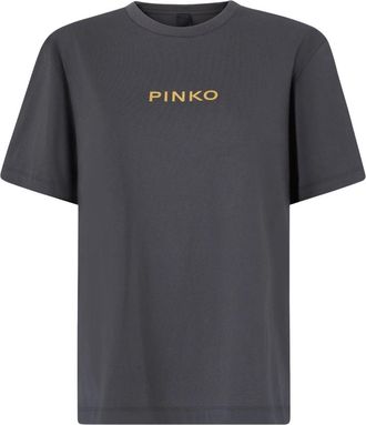 Pinko Strepitoso T-shirt - Dames - T-shirts - Grijs - L - Katoen - Tops