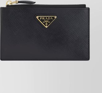 Prada compact wallet gold-tone hardware