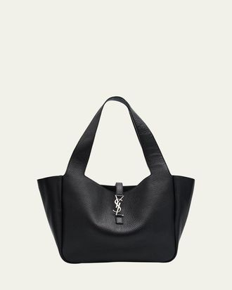 Saint Laurent Bea YSL Tote Bag in Deer Leather