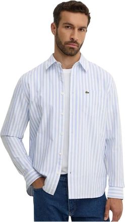 Lacoste Heren, Overhemden, Blauw, Maat: 4XL Katoen