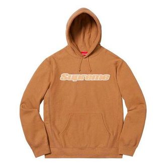 SUPREME SS19 Chenille Hooded Sweatshirt Brown SUP-SS19-026