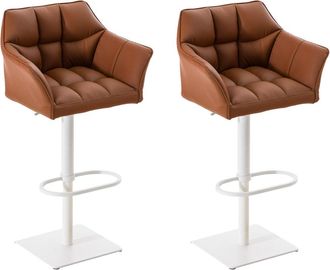 Clp Set De 2 Taburetes De Bar Damaso Marr&oacute;n Claro Blanco