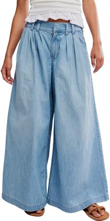 Free People Scout Mid Waist Wide Leg Jeans in California Blue at Nordstrom, Size X-Small