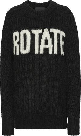 Rotate logo-detail sweater - women - Merino/Polyamide/Alpaca Wool - L - Black