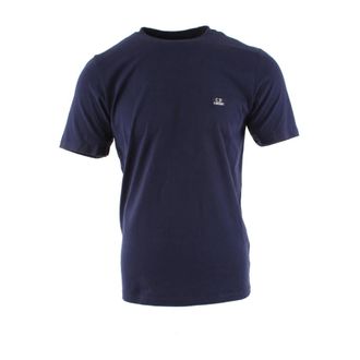 C.P. Company C.p. Company, Tops, Heren, Blauw, S, Katoen, Stijlvol Blauw Katoenen T-Shirt