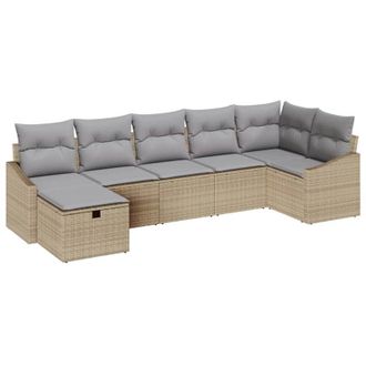 vidaXL Sofa Set with Cushion 8 pcs Poly Rattan vidaXL
