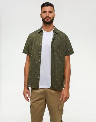 tentree Bike Around Mancos Shirt in Deep Olive/everyday Adventure at Nordstrom, Size X-Large