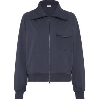 ジャケット BRUNELLO CUCINELLI Woman Jacket Blue MG5227391P C4227 Brunello Cucinelli Jean and denim jackets for Women | Online