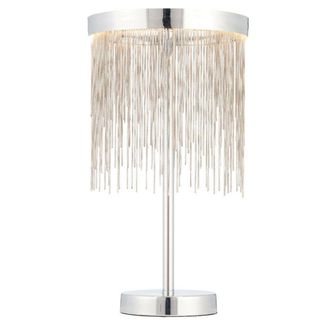 Loops Table Lamp Chrome Plate & Silver Effect Chain 10W LED Module Bulb Included in Metallics