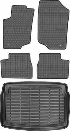 OEM Juego De Alfombrillas De Goma Para Peugeot 207 Hatchback (2006-2012) + Alfombrilla Para El Maletero