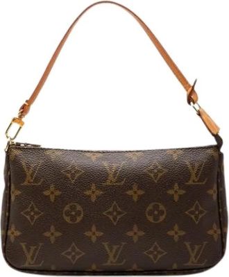 Louis Vuitton Pre-owned Pochette Accessoires - Dames - Vintage Mini Tas - Bruin - ONE Size - Leer - Vintage