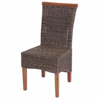 Hhg Hhg - Nunca Usado] Lote De 2 Sillas De Comedor Savona, Silla De Cocina, Rat&aacute;n, Sin Coj&iacute;n De Asiento