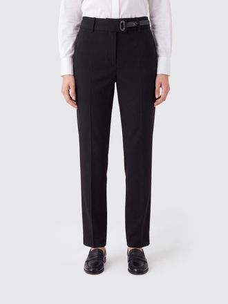 Sportmax Mid-Rise Skinny Fit Cr&ecirc;pe Trousers with Hem Slits