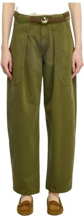 Semicouture Pantalones Anchos - Trousers - Mujer - Verde - W27