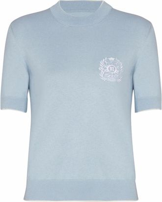 Balmain Round-neck Truien - Dames - Ronde hals truien - Blauw - M - Truien & Vesten