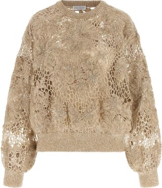 Brunello Cucinelli Beige Wool Womens Cardigan