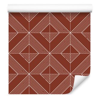 OEM Carta Da Parati Geometrica A Rombi Rossi Per Soggiorno E Camera Da Letto 50x1000 Cm