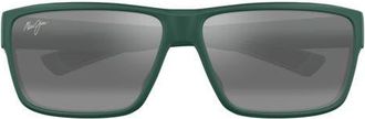 Maui Jim Uila 62mm Oversize PolarizedPlus2 Wrap Sunglasses in Matte Dark Military Green at Nordstrom