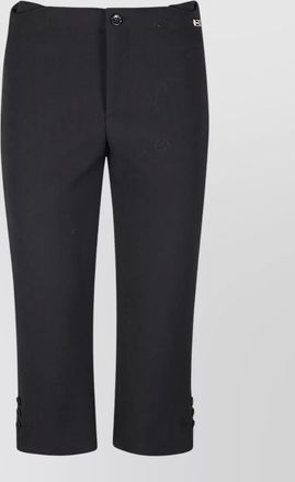 Victoria Beckham cropped trouser button tabs belt loops