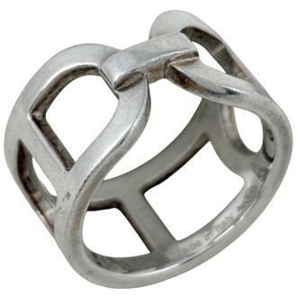 Herm&egrave;s Silver Silver 925 Band Ring (Pre-Owned)