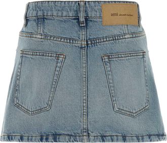 Ami Womens Denim Mini Skirt Bleu Used Exterior: Cotton Gonne