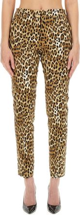Moschino Leopard Slim Flat Front Pants
