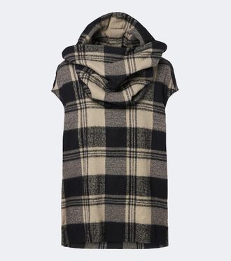 Rick Owens Top Floating in cotone e lana a quadri