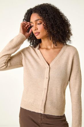 Roman Sparkly V-Neck Ribbed Cardigan