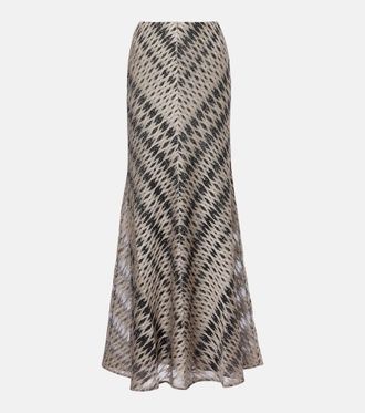 Missoni Open-knit lame maxi skirt