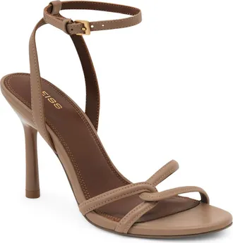 Reiss Annabelle Leather Ankle Strap Sandal in Neutral at Nordstrom, Size 38