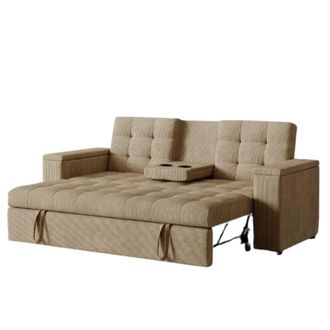 Concept Usine Sof&aacute; cama de 3 plazas de terciopelo beige