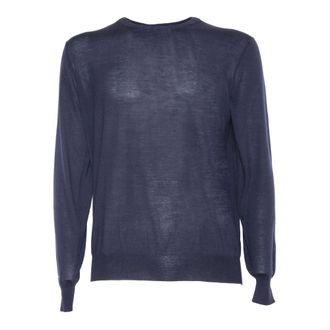 FILIPPO DE LAURENTIIS Round-neck Knitwear, male, Blue, Size: 2XL Girocollo Sweater