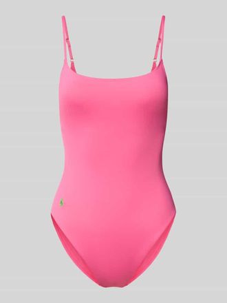Polo Ralph Lauren Badeanzug mit Logo-Stitching in Pink, Gr&ouml;&szlig;e XL