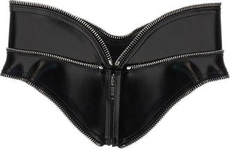 Alexander McQueen Black Solid Corset Zip Belt