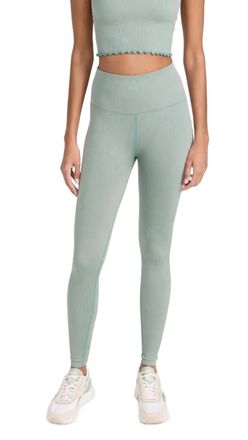 Spiritual Gangster Love Sculpt 7/8 Ruffle Legging In Sage