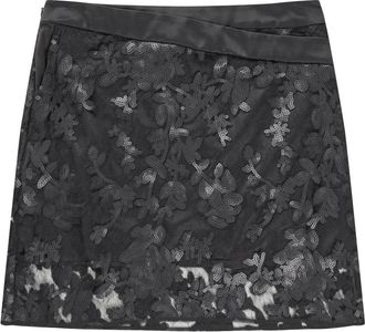 Munthe Sequin Rok met Kantafwerking - Dames - Korte rokken - Zwart - M - Rokken
