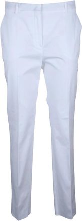 Max Mara Straight Broeken - Dames - Straight fit broeken - Wit - XL - Katoen - Broeken