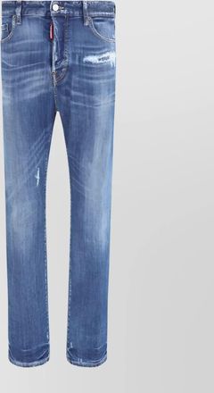 Dsquared2 cotton distressed tapered jeans