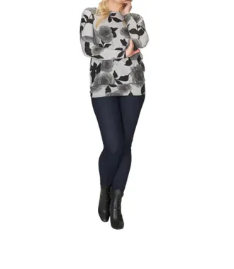 Papillon Floral Oversized Sweatshirt In Grey