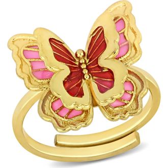 Delmar Enamel Butterfly Ring in Red Multi-Color at Nordstrom Rack