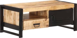 vidaXL Mesa De Centro De Madera De Mango Rugosa 100x50x40 Cm Vidaxl