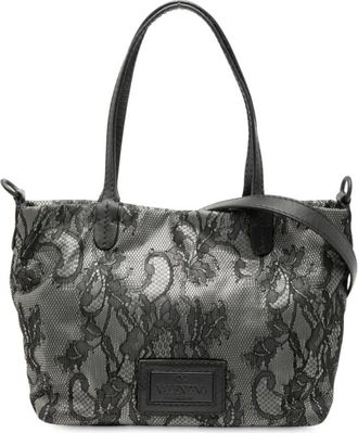 Valentino Pre-owned Tote Bags, female, Black, Size: ONE SIZE Pre-owned Lace Pattern Tote Bag