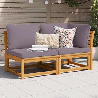 vidaXL Set De Muebles De Jard&iacute;n 2 Piezas Con Cojines Madera Acacia Vidaxl