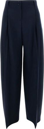 Alexander McQueen Broeken, Dames, Blauw, S, Wol, Wide-leg Tailored Broeken